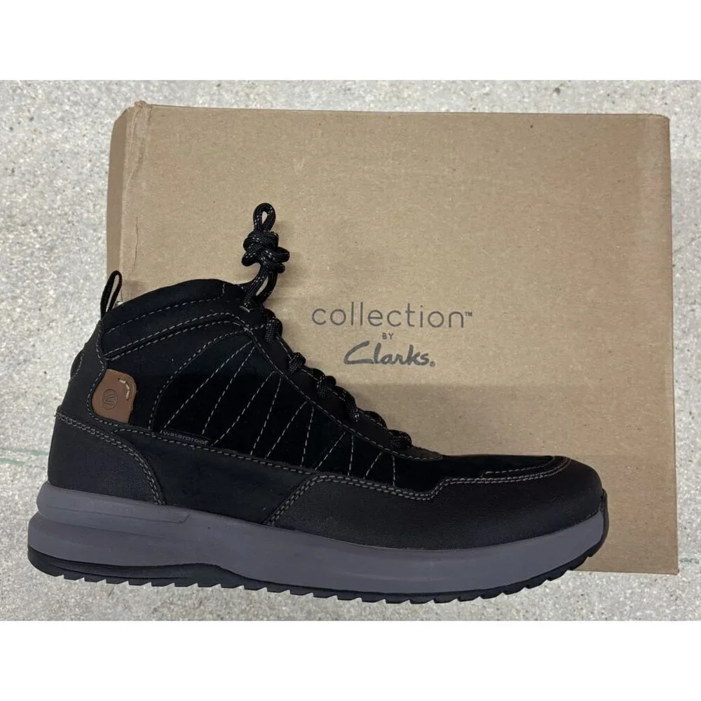 CLARKS / Wellman / Black Leather / Construction Boots / Size 9